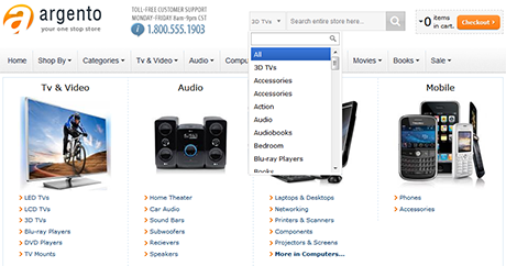 Magento Ajax categories search